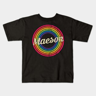 Maeson - Retro Rainbow Faded-Style Kids T-Shirt